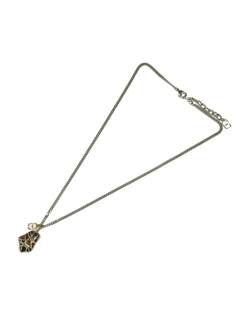 Dior Necklace Gold Silver Dark Brown